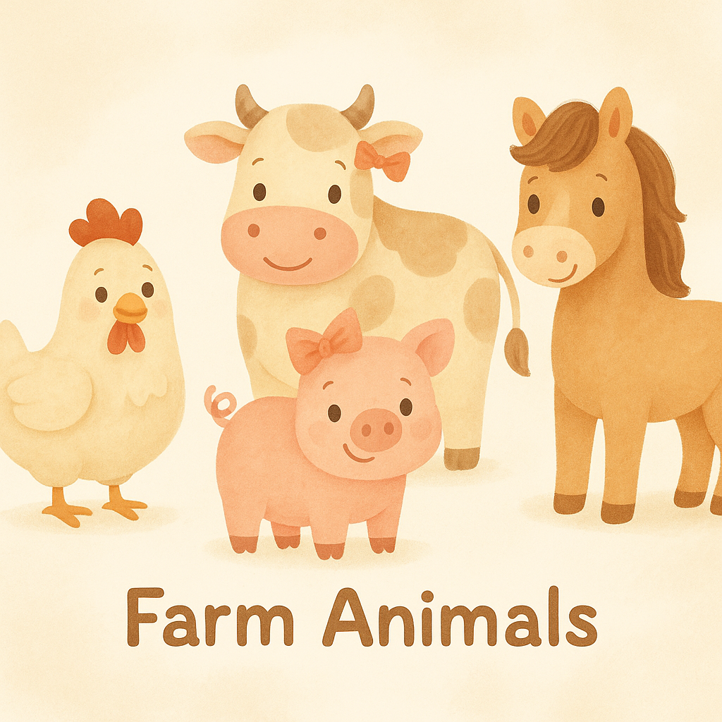 Adorable Farm Animals Illustration Bundle – Farm Animal Digital Artwork (Nursery & Kids Decor) - Little Hugs