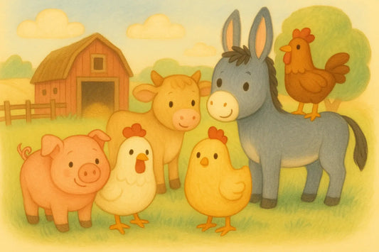 Adorable Farm Animal Friends with Pastel Hues Digital Artwork – Adorable Farm Friends Kit for Kids' Spaces (Nursery & Kids Decor) - Little Hugs